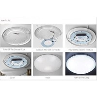 Ledytech 12W 5730 Smd Led Panel Ceiling Light Fixtures Circle Annular Round Replacement Board Bulb 6000K 1-Pack (White 6000-6500K)