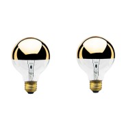 40-Watt G25 Globe Shape Light Bulb, Half Gold, Medium Base (2-Pack)