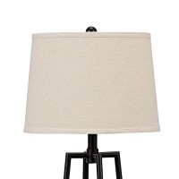 Catalina Lighting 19305-000 Modern Metal Etagere Floor Lamp With Shelves And Linen Shade, 58