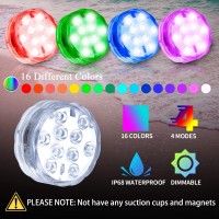 Creatrek Submersible Led Lights 16 Color Changing Pool Lights Battery Operated Pool Lights For Indoor Outdoor Party Yard