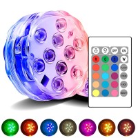 LED Vase Lights At a glance The immersible led lights have IP68 waterproof rating color changing led tea lights10 mini RgB LEDs inside The in pool lighting products have IR remote control and available in 13 colors and Features 13 color selections flash s