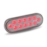 TLEDOX60R Dual Revolution Red Turn Signal Marker White Aux LED Oval Light