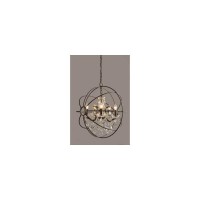 Moti Furniture Iron Globe Pendant With Crystal Accents