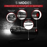 Peakplus Rechargeable Tactical Flashlight Lfx1000 (Rechargeable Battery And Charger Included) - High Lumens Led, Super Bright, Zoomable, 5 Modes, Water Resistant - Best Camping, Emergency Flashlights