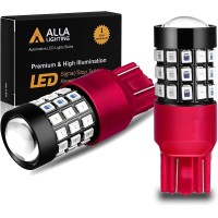 Alla Lighting Newly Upgraded 7440 7443 Led Brake Stop, Tail, Turn Signal Lights Bulbs, Red T20 Wedge 7444 7440Ll 7443Ll W21W 992 Super Bright 2835-Smd Replacement