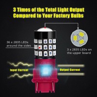 Alla Lighting Newly Upgraded 7440 7443 Led Brake Stop, Tail, Turn Signal Lights Bulbs, Red T20 Wedge 7444 7440Ll 7443Ll W21W 992 Super Bright 2835-Smd Replacement