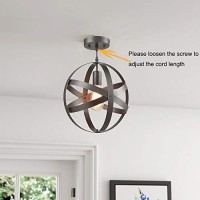 Truelite Industrial Metal Spherical Pendant Displays Changeable Hanging Lighting Fixture