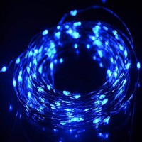 Dolucky 72Ft 200 Led Blue Solar Outdoor String Lights, 8 Modes Solar Powered Waterproof Fairy Lights, Solar Copper Wire Lights For Garden Yard Christmas Decoration