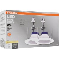 Sylvania 74401 Rt Led Bulb 10W (65W Replacement) 5 Inch Or 6 Inch Downlight Recessed Kit - 3000K Bright White - 2 Pack,