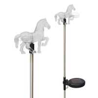 Set Of 2 Clear Acrylic Horse Solar Yard Stick Color Change Lights