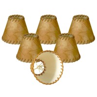 Royal Designs Inc Round Faux 2 Tone Leather Chandelier Basic Shade Cs97366 Medium Brown 3 X 6 X 5 Pack Of 6