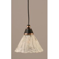 Cord Mini Pendant Shown In Black Copper Finish With 7 Italian Ice Glass