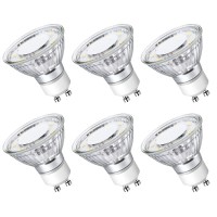 Le Gu10 Led Light Bulbs Non-Dimmable, 5000K Daylight White Gu10 Bulb Replacement For Recessed Track Lighting, 4W Led Bulbs With 100Flood Beam For Kitchen, Range Hood, Living Room, Bedroom, 6 Pack