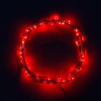 Anjaylia String Lights, 16.5Ft/5M 50Leds Bright Light Party Home Festival Decorations Battery Operated Lights(Red)