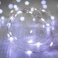 Anjaylia Led Fairy String Lights, 16.5Ft/5M 50Leds Bright Light Party Home Festival Decorations Battery Operated Lights(White)