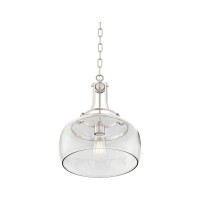 Franklin Iron Works Pendant Light Fixture Charleston Brushed Nickel Clear Glass Farmhouse Pendant Light For Kitchen Islands