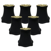 Royal Designs, Inc. Decorative Trim Fancy Square Bell Chandelier Shade Cs-717Blk/Gl-6, Black, 3 X 5 X 4.5, Pack Of 6