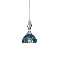 Elegant Mini Pendant With Hang Straight Swivel Shown In Aged Silver Finish With 7