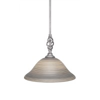 Elegant Mini Pendant With Hang Straight Swivel Shown In Aged Silver Granite Finish With 12