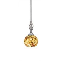 Elegant Mini Pendant With Hang Straight Swivel Shown In Aged Silver Finish With 6