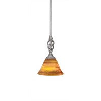 Elegant Mini Pendant With Hang Straight Swivel Shown In Aged Silver Finish With 7