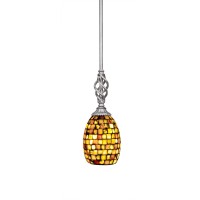 Elegant Mini Pendant With Hang Straight Swivel Shown In Aged Silver Finish With 5