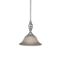 Elegant Mini Pendant With Hang Straight Swivel Shown In Aged Silver Granite Finish With 10