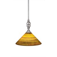 Elegant Mini Pendant With Hang Straight Swivel Shown In Aged Silver Finish With 12