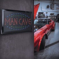 Crystal Art - Man Cave Framed Flashing Led Sign