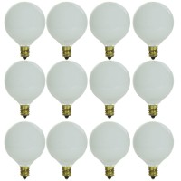 Sunlite Incandescent 40 Watt G16.5 Globe 298 Lumens White Light Bulb 12 Pack