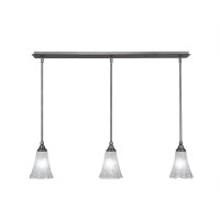 3 Light Linear Pendalier With Hang Straight Swivels Shown In Brushed Nickel Finish With 5.5 Frosted Crystal Glass