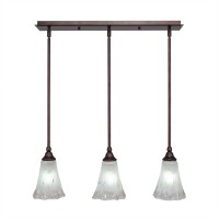 3 Light Linear Pendalier With Hang Straight Swivels Shown In Bronze Finish With 5.5