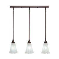 3 Light Linear Pendalier With Hang Straight Swivels Shown In Bronze Finish With 5.5