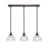 3 Light Linear Pendalier With Hang Straight Swivels Shown In Bronze Finish With 7