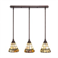 3 Light Linear Pendalier With Hang Straight Swivels Shown In Bronze Finish With 7