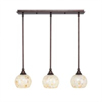 3 Light Linear Pendalier With Hang Straight Swivels Shown In Bronze Finish With 6