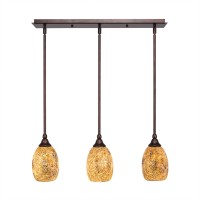 3 Light Linear Pendalier With Hang Straight Swivels Shown In Dark Granite Finish With 5