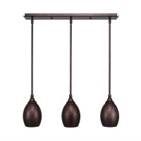 3 Light Linear Pendalier With Hang Straight Swivels Shown In Dark Granite Finish With 5