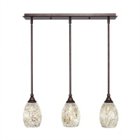 3 Light Linear Pendalier With Hang Straight Swivels Shown In Bronze Finish With 5