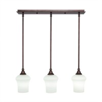 3 Light Linear Pendalier With Hang Straight Swivels Shown In Bronze Finish With 5.5