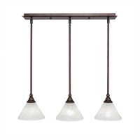 3 Light Linear Pendalier With Hang Straight Swivels Shown In Bronze Finish With 7