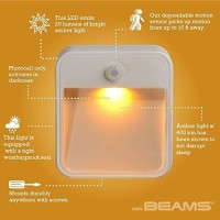 Beams Mb720A 20 Lumen Amber Led Sleep Friendly Wireless Battery Powered Motion Sensing Nightlight, 1-Pack, White