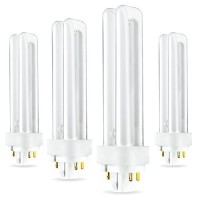 Circle Plc/13/E/Dd/827 (4 Pack) Plc-13W 827, 4 Pin G24Q-1, 13 Watt Double Tube, Compact Fluorescent Light Bulb, Replaces Philips 38325-7 And Sylvania 20682, 4 Count (Pack Of 1), White