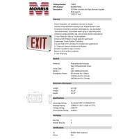 Morris Products Wet Location Combo Led Exit Emergency Light - Remote Capable, Green Led Color, White Housing - Compact Design, Energy Saving - Fully Automatic - Thermoplastic, Glare Free, Adjustable