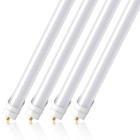 Barrina T8 T10 T12 Led Light Tube, 8Ft, 44W (100W Equivalent), 6500K, 4500 Lumens, Ballast Bypass, Dual-Ended Power, Frosted Cover, Fluorescent Light Bulbs Replacement, 4 Packs