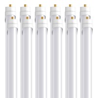 Barrina T8 T10 T12 Led Light Tube, 8Ft, 44W (100W Equivalent), 6500K, 4500 Lumens, Frosted Cover, Dual-Ended Power, Fluorescent Light Bulbs Replacement, 12 Packs