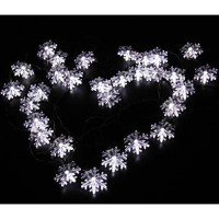 Inngree Solar Christmas String Lights Outdoor Waterproof 30 Led 20Feet Solar Snowflake Christmas Fairy Lights Decorations With 8 Lighting Modes For Garden Patio Yard Porch Wedding Party Decor(White)