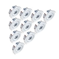 Inhdbox 10 Pack Led Recessed Ceiling Light, 3000K Warm Light, 1W 110V Led Ceiling Light Downlight, Aluminum Recessed Light Fixtures