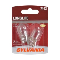 Sylvania - 7443 Long Life Miniature - Bulb, Ideal For Daytime Running Lights (Drl) And Back-Up/Reverse Lights (Contains 2 Bulbs)