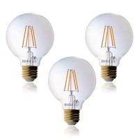 Bioluz Led 92 Cri G25 Globe Light Bulbs Clear Glass Filament 60W Replacement (Uses Only 5.5W) Vanity Light Bulbs For Bathroom Warm White 2700K Dimmable Ul Listed Title 20 3-Pack